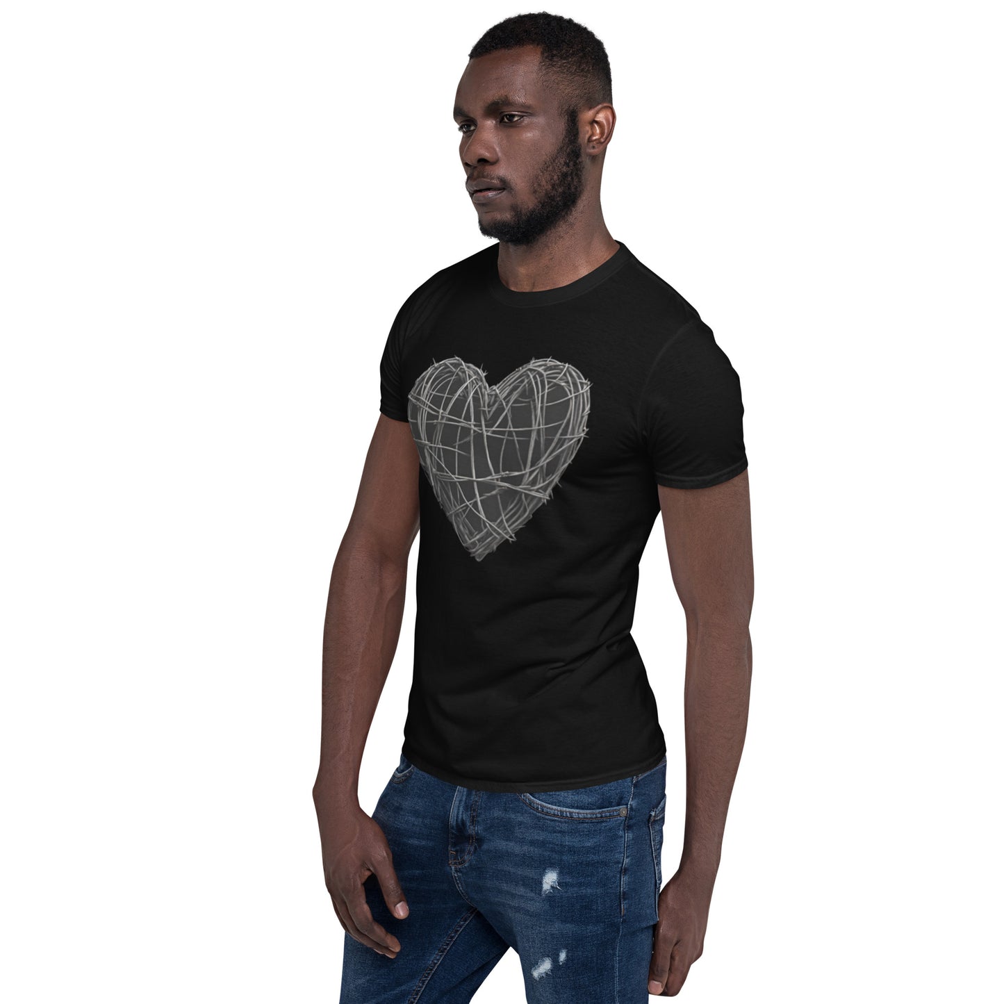 BARBED WIRE HEART SHORT SLEEVE UNISEX TEE