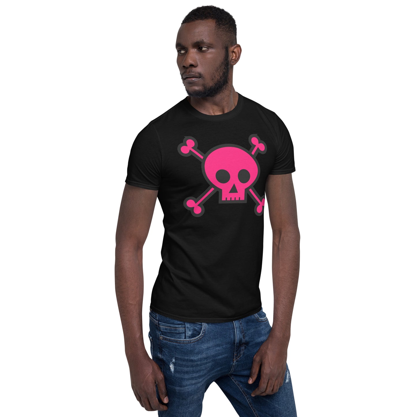 PINK SKULL & BONES SHORT SLEEVE UNISEX TEE
