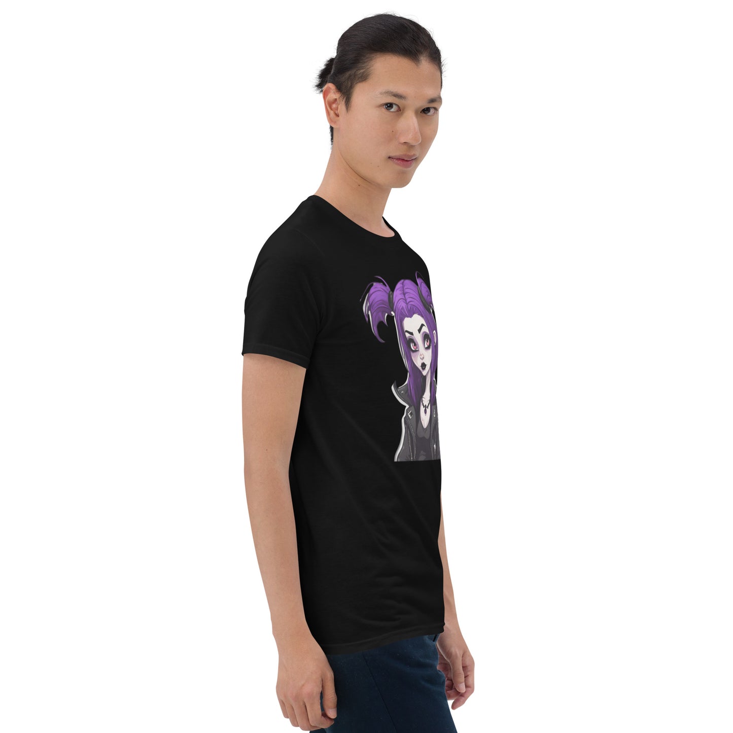 PURPLE HAIR GOTH GIRL SHORT SLEEVE TEE