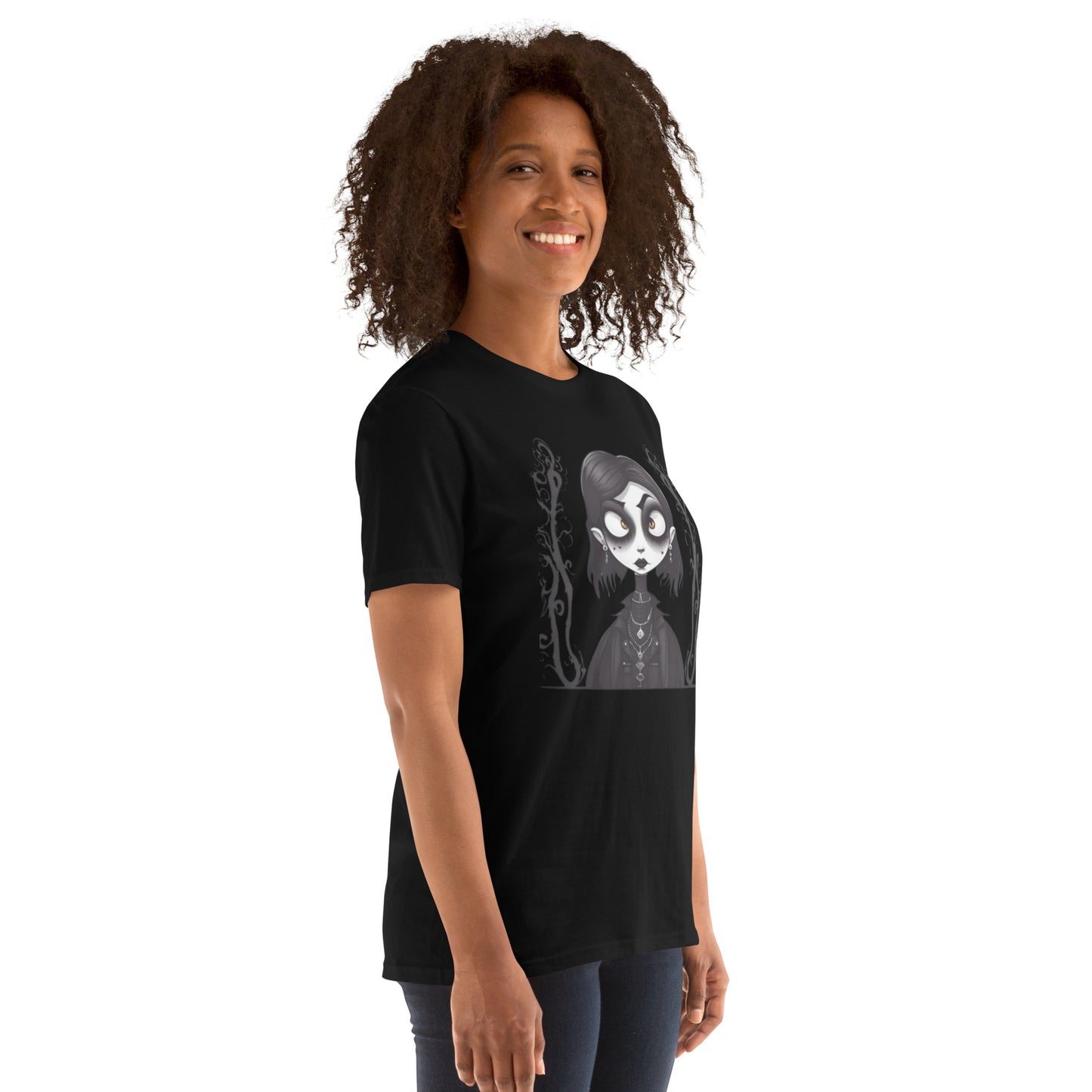 WIDE EYED GOTH GIRL SHORT SLEEVE UNISEX TEE