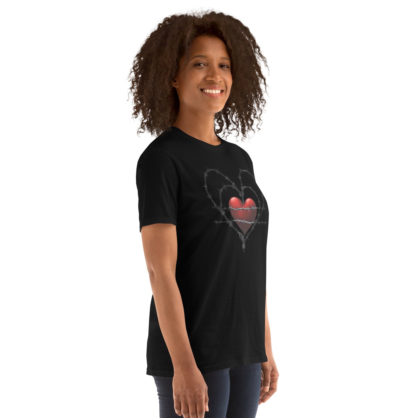 BARBED RED HEART SHORT SLEEVE UNISEX TEE