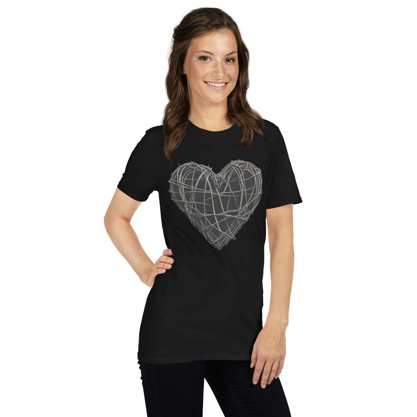 BARBED WIRE HEART SHORT SLEEVE UNISEX TEE