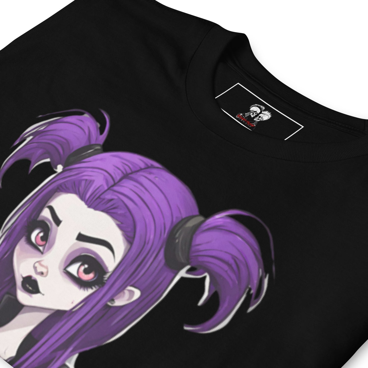 PURPLE HAIR GOTH GIRL SHORT SLEEVE TEE