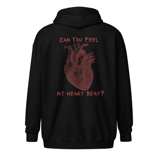 HEARTBEAT UNISEX ZIP HOODIE