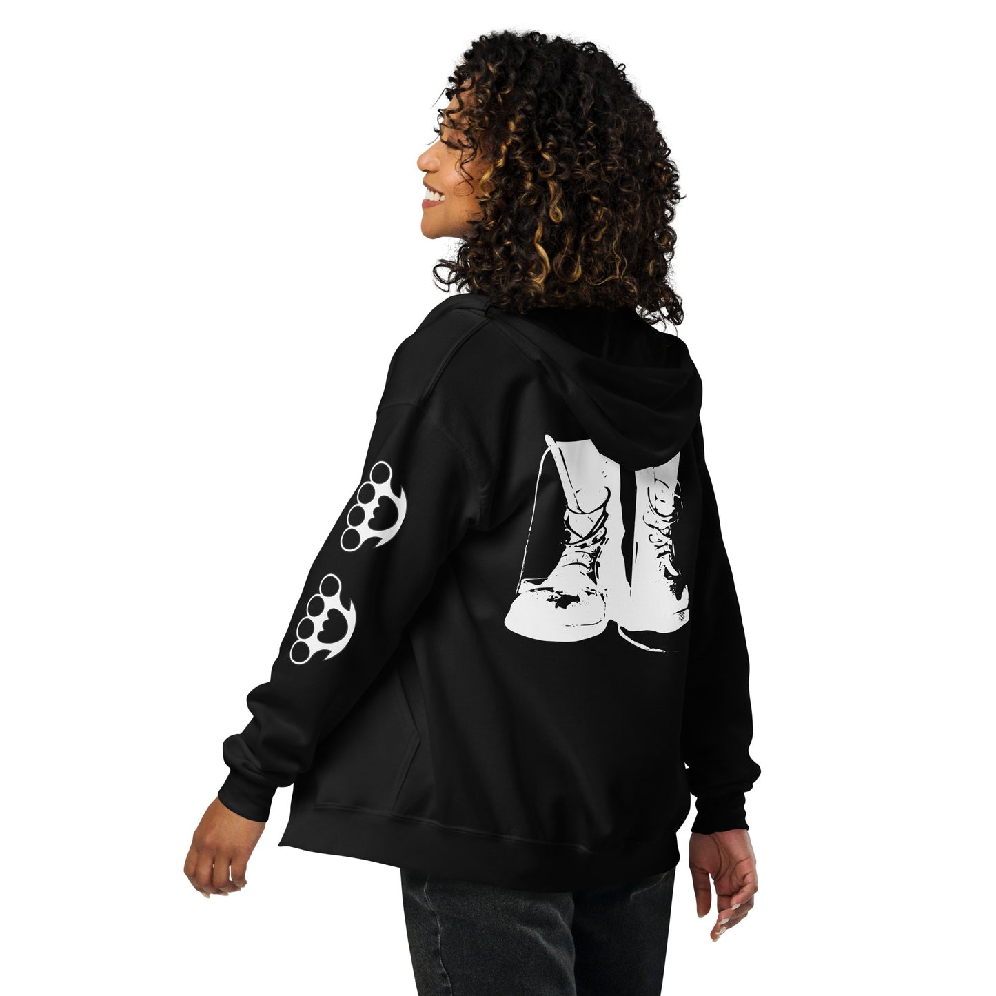 COMBAT BOOTS UNISEX ZIP HOODIE