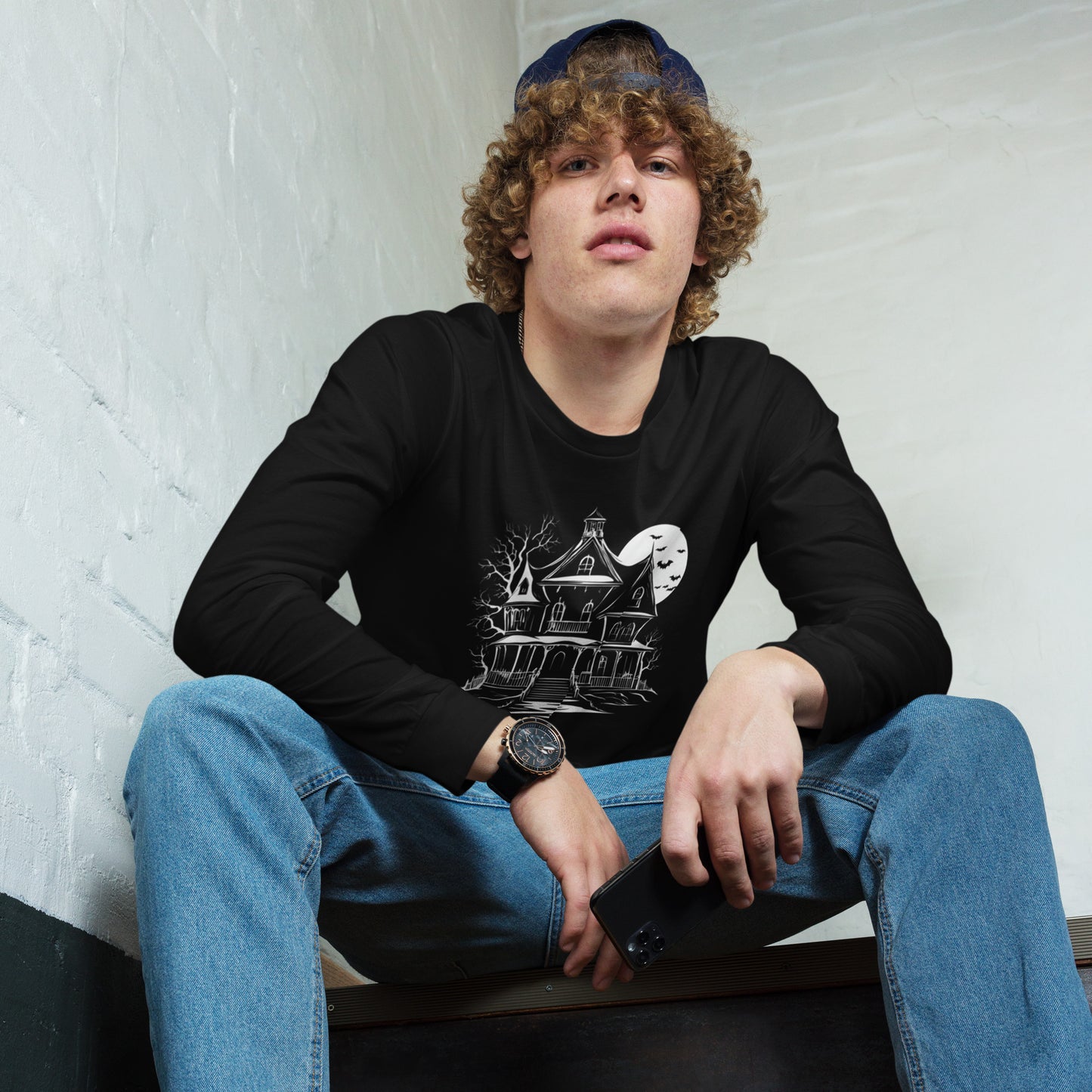 HAUNTED HOUSE UNISEX LONG SLEEVE TEE