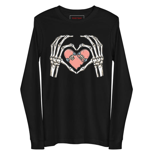 SKATEBOARD HEART UNISEX LONG SLEEVE TEE