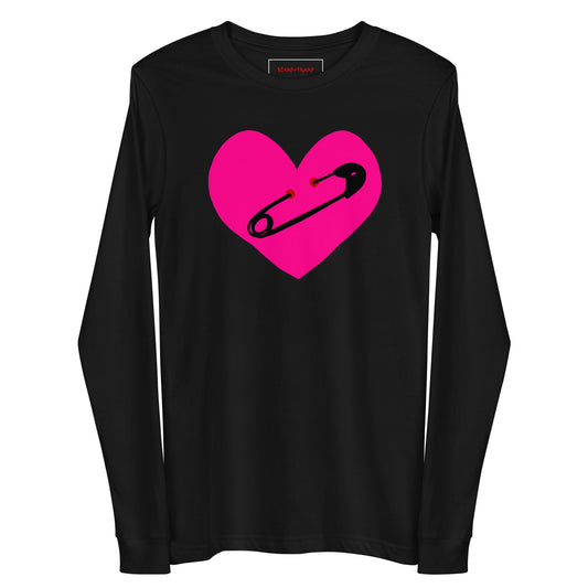 PINNED HEART UNISEX LONG SLEEVE TEE