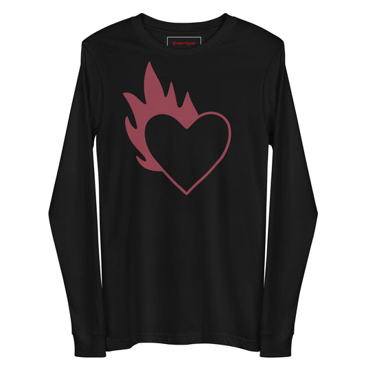 FLAMING HEART UNISEX LONG SLEEVE TEE