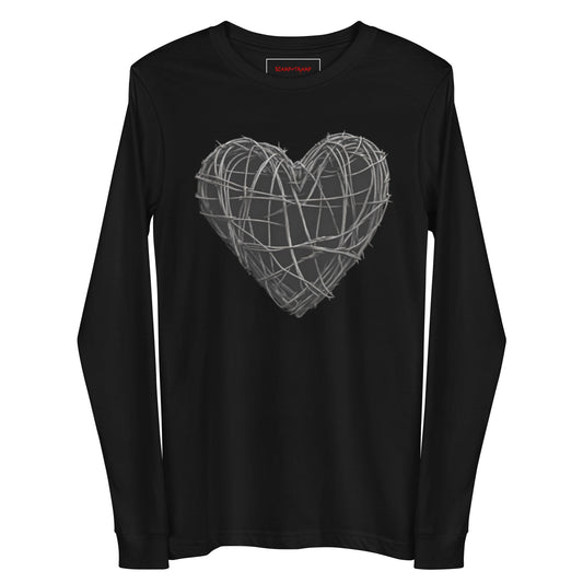 BARBED WIRE HEART UNISEX LONG SLEEVE TEE