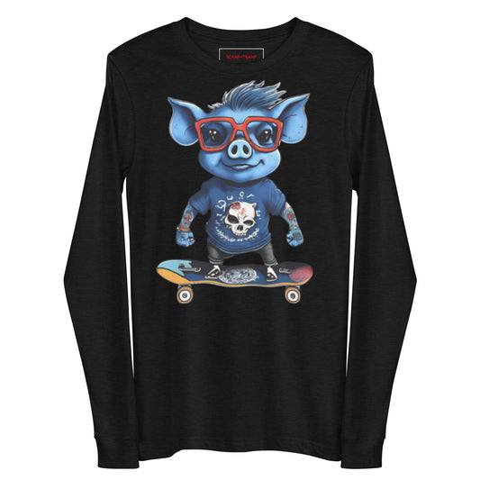 BLUE PIG LONG SLEEVE TEE