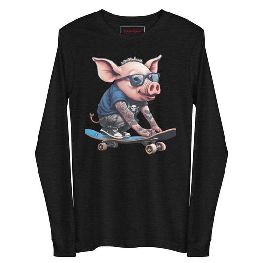 SKATER PUNK PIG LONG SLEEVE TEE