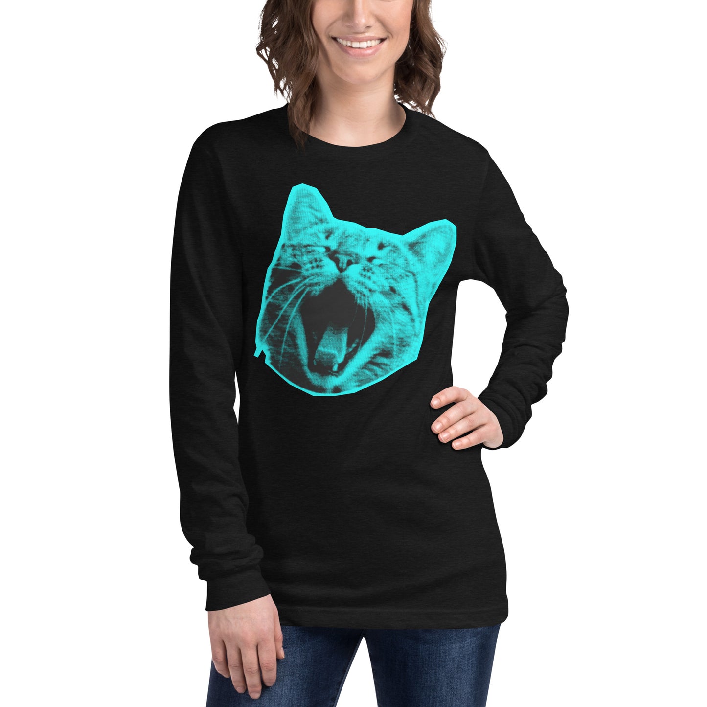 ELECTRIC BLUE CAT LONG SLEEVE TEE