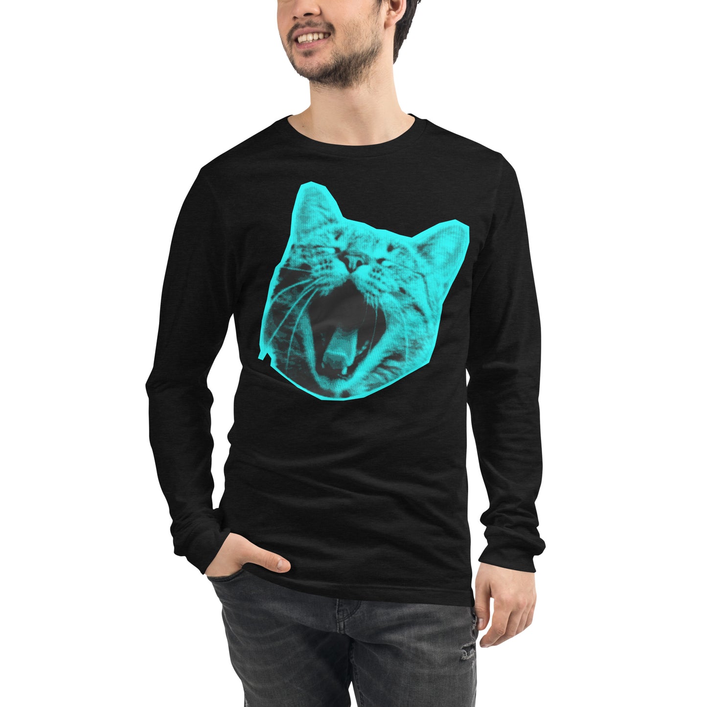 ELECTRIC BLUE CAT LONG SLEEVE TEE