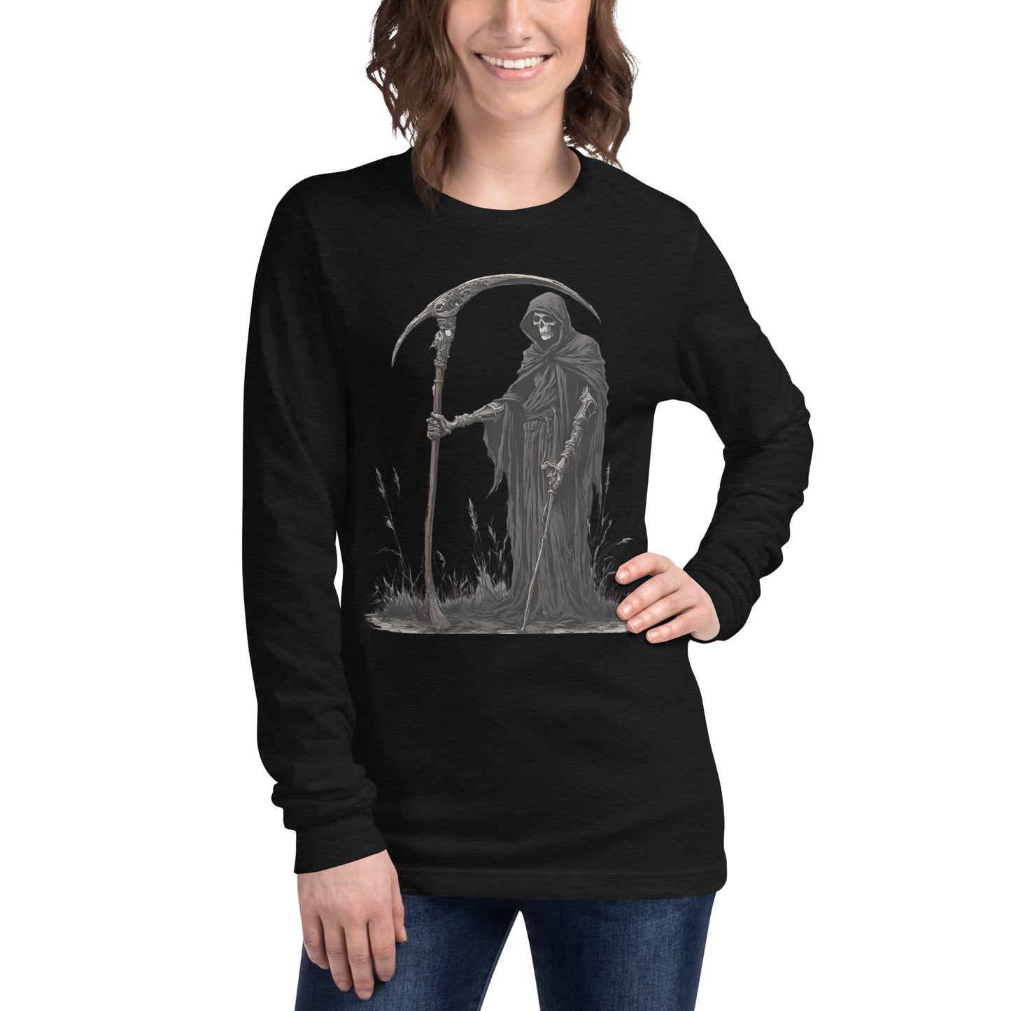 DEATH COMES UNISEX LONG SLEEVE TEE