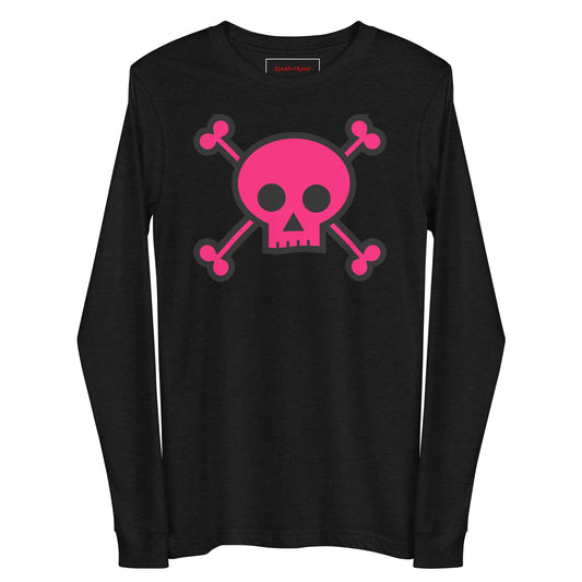 PINK SKULL & BONES UNISEX LONG SLEEVE TEE