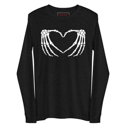 SKELETON HANDS HEART UNISEX LONG SLEEVE TEE