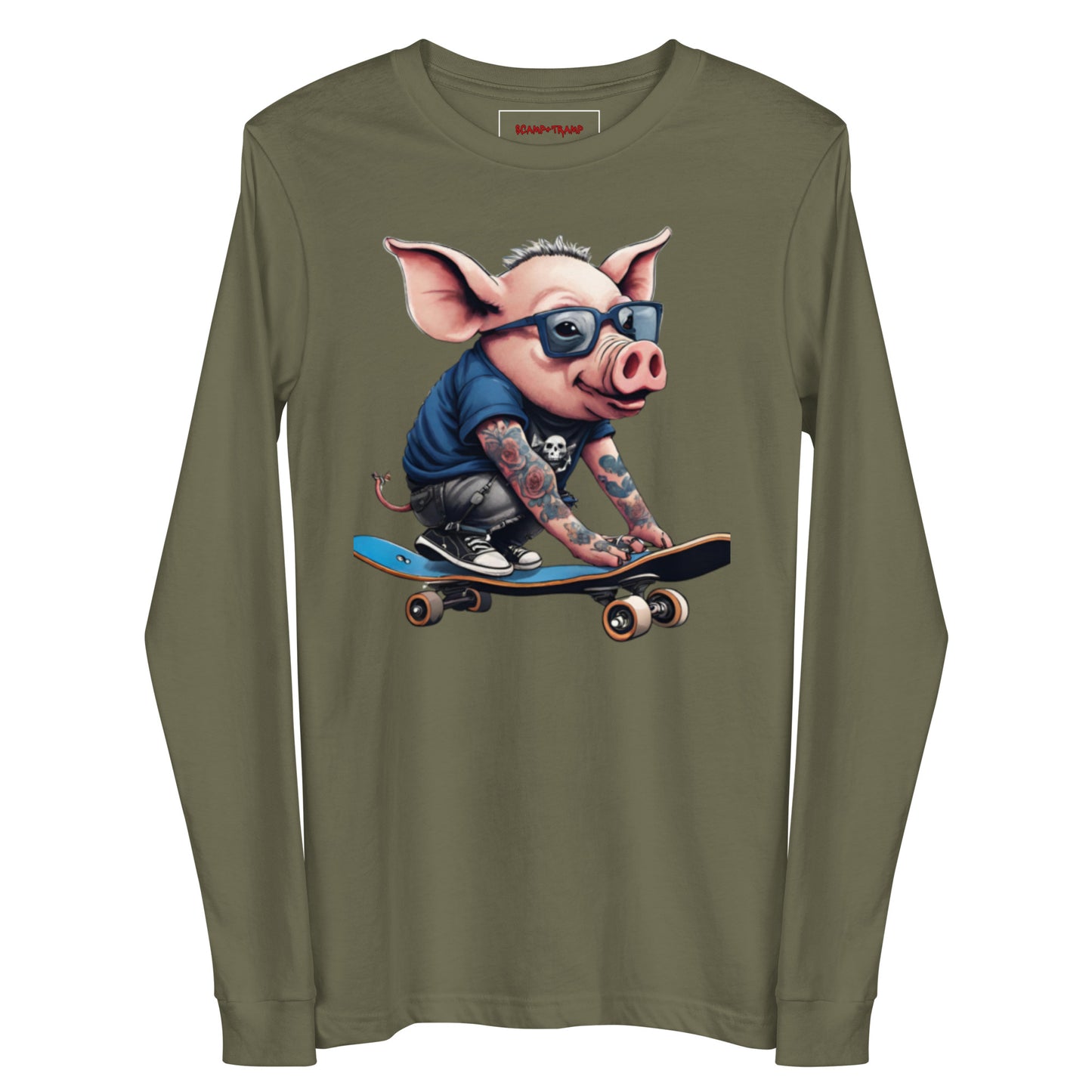 SKATER PUNK PIG LONG SLEEVE TEE