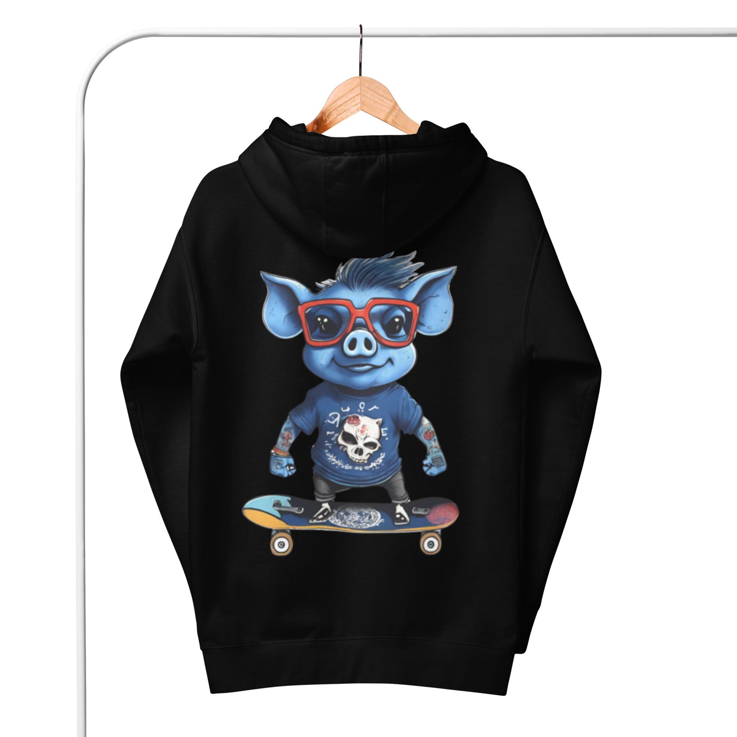 BLUE PIG HOODIE