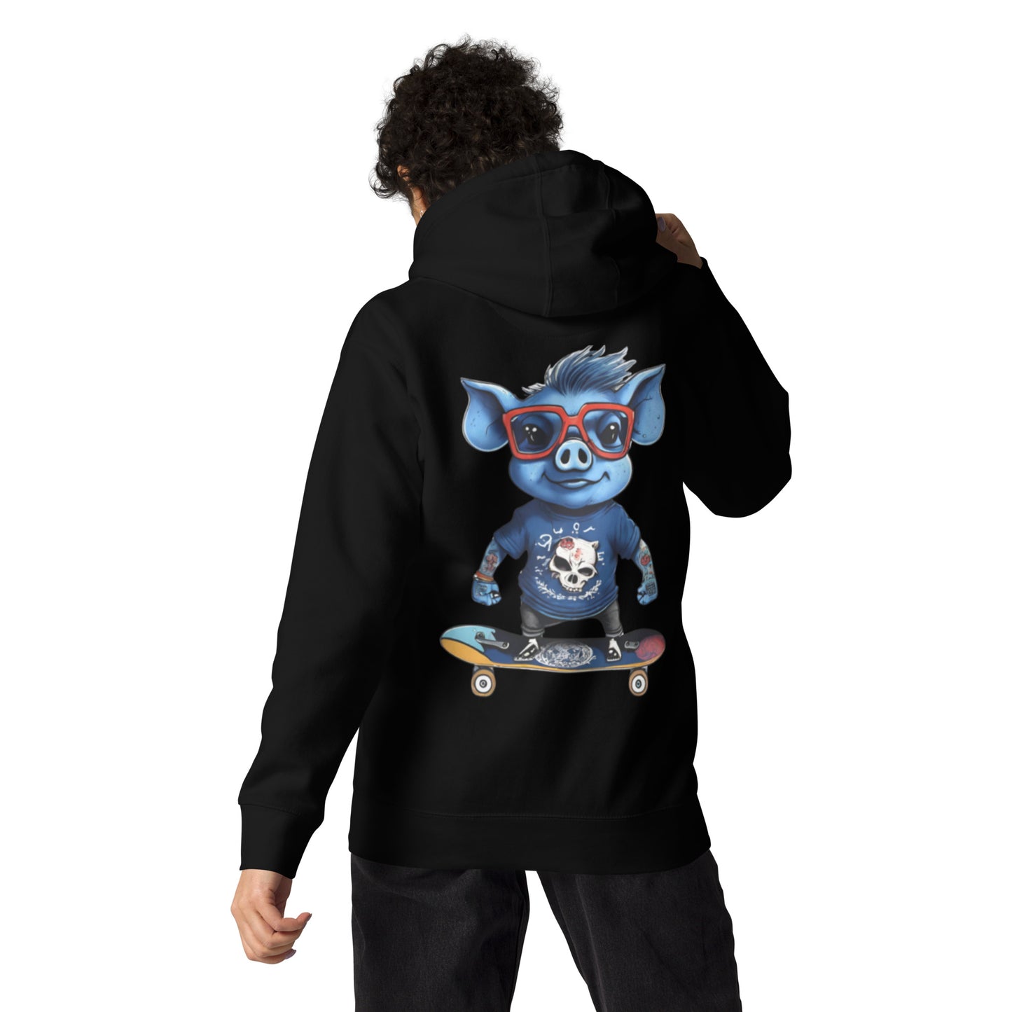 BLUE PIG HOODIE