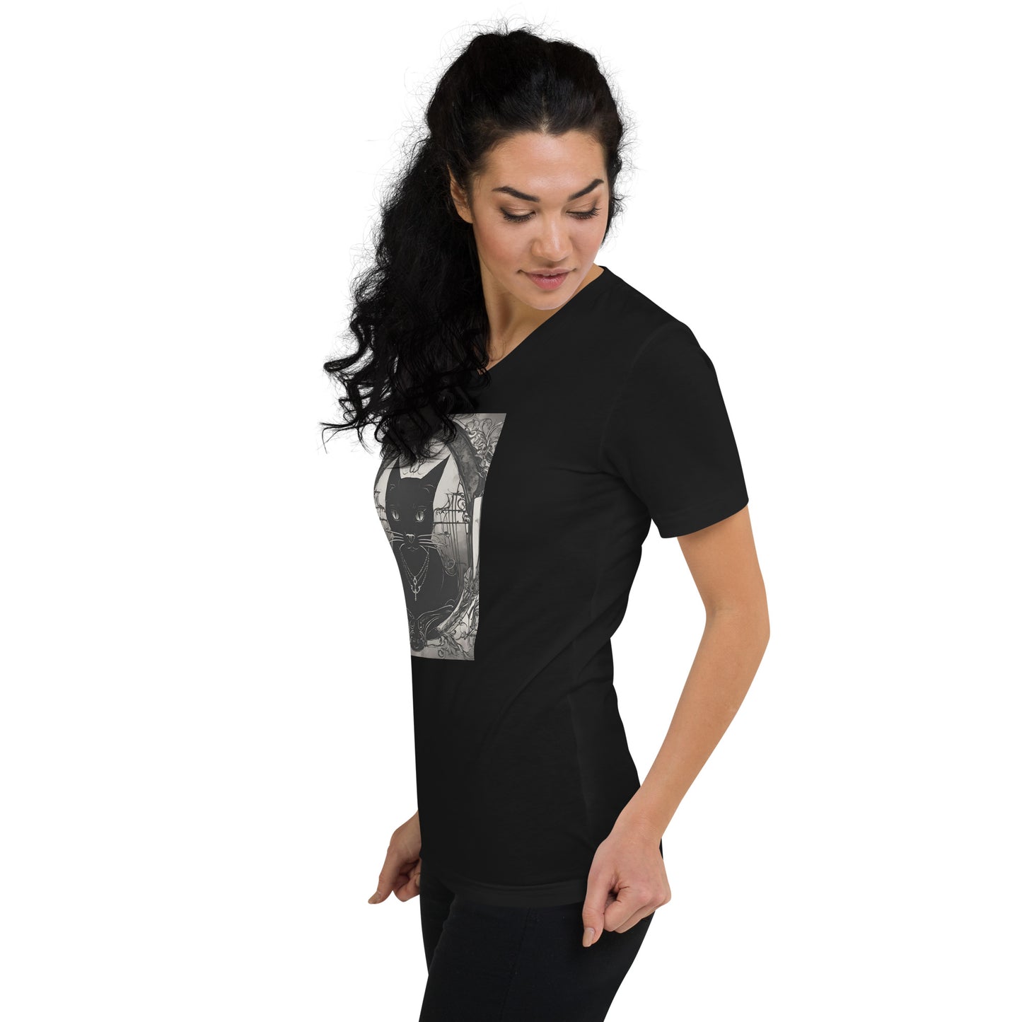 BLACK CAT FEVER SHORT SLEEVE V-NECK TEE