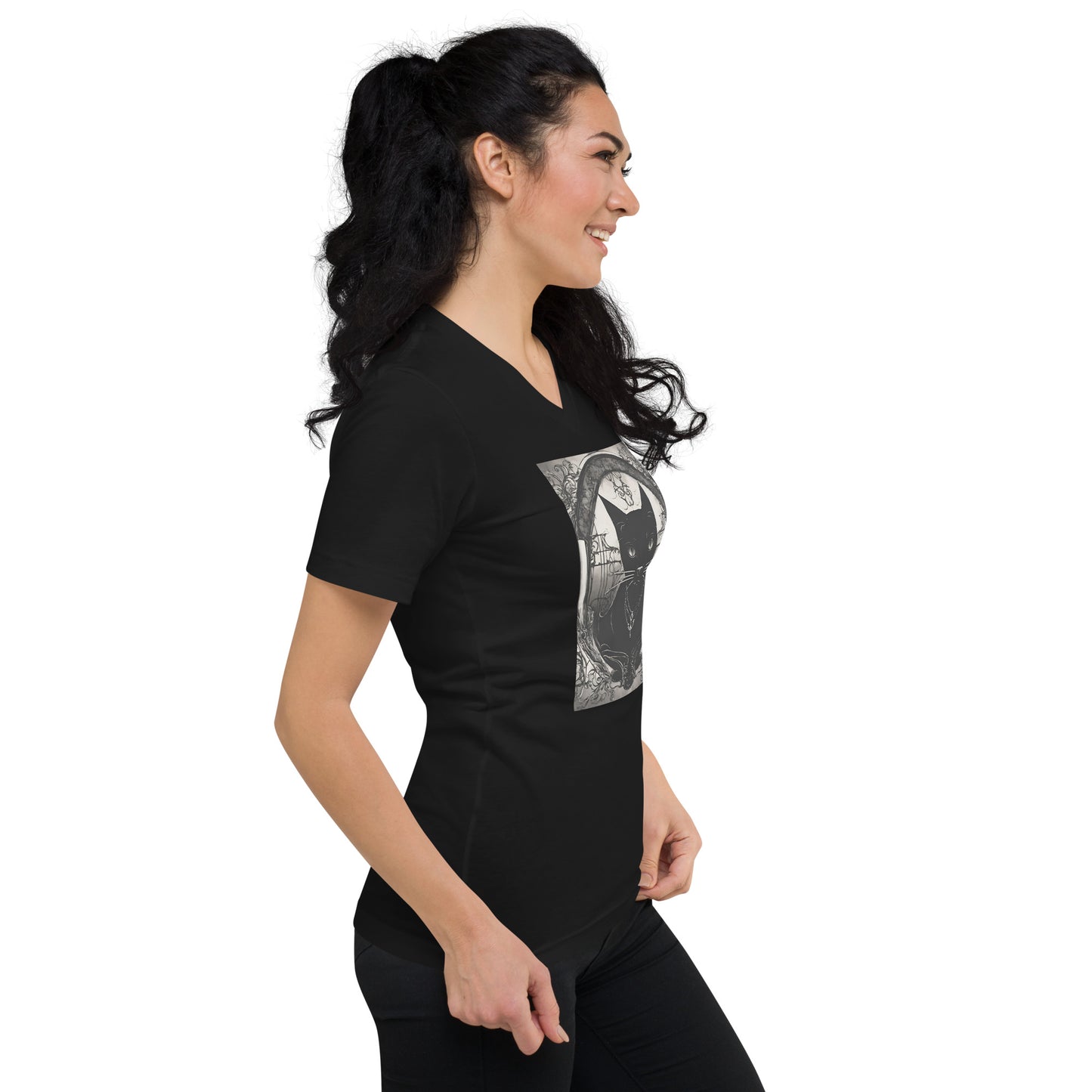BLACK CAT FEVER SHORT SLEEVE V-NECK TEE