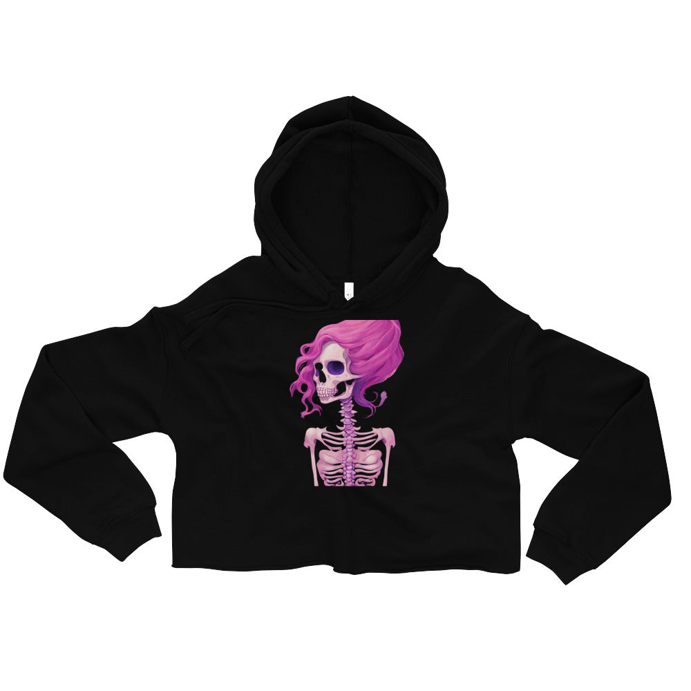 BENNET'S PINK SKELETON CROP HOODIE