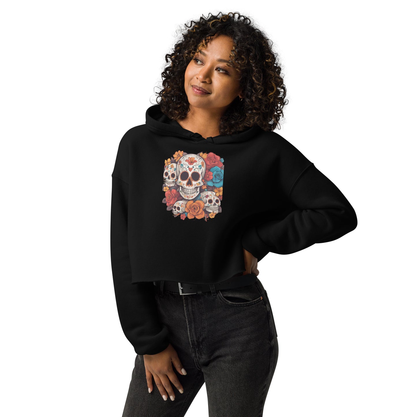 DIA DE LOS MUERTOS CROP HOODIE