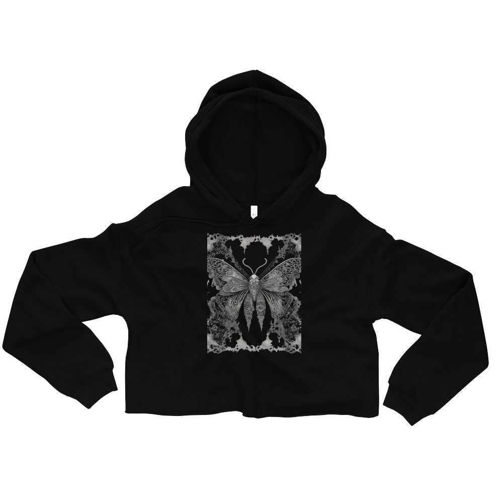 MOTH & LACE CROP HOODIE