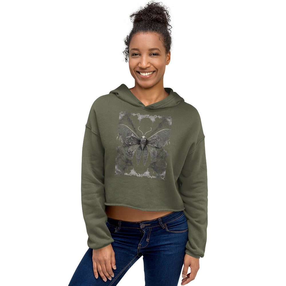 MOTH & LACE CROP HOODIE