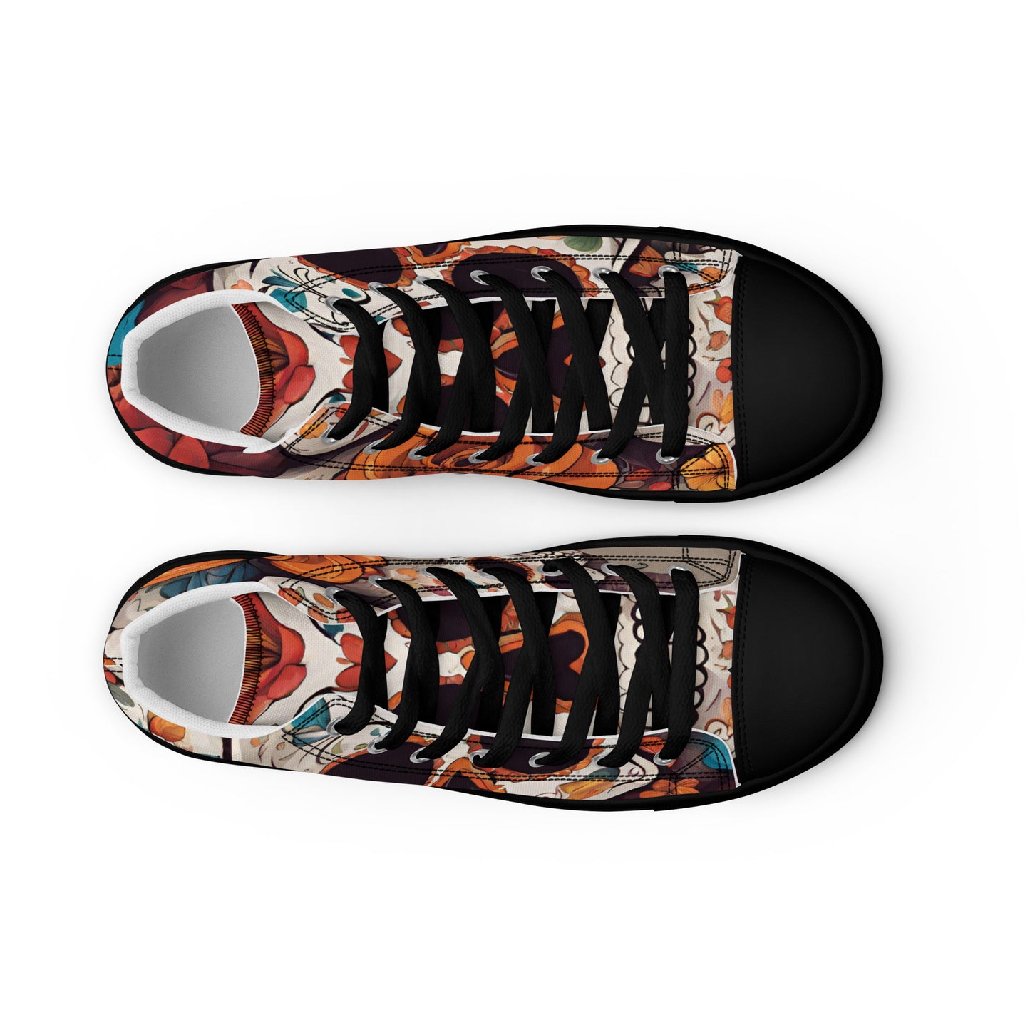 WOMEN'S DIA DE LOS MUERTOS HIGHT TOP CANVAS SHOES