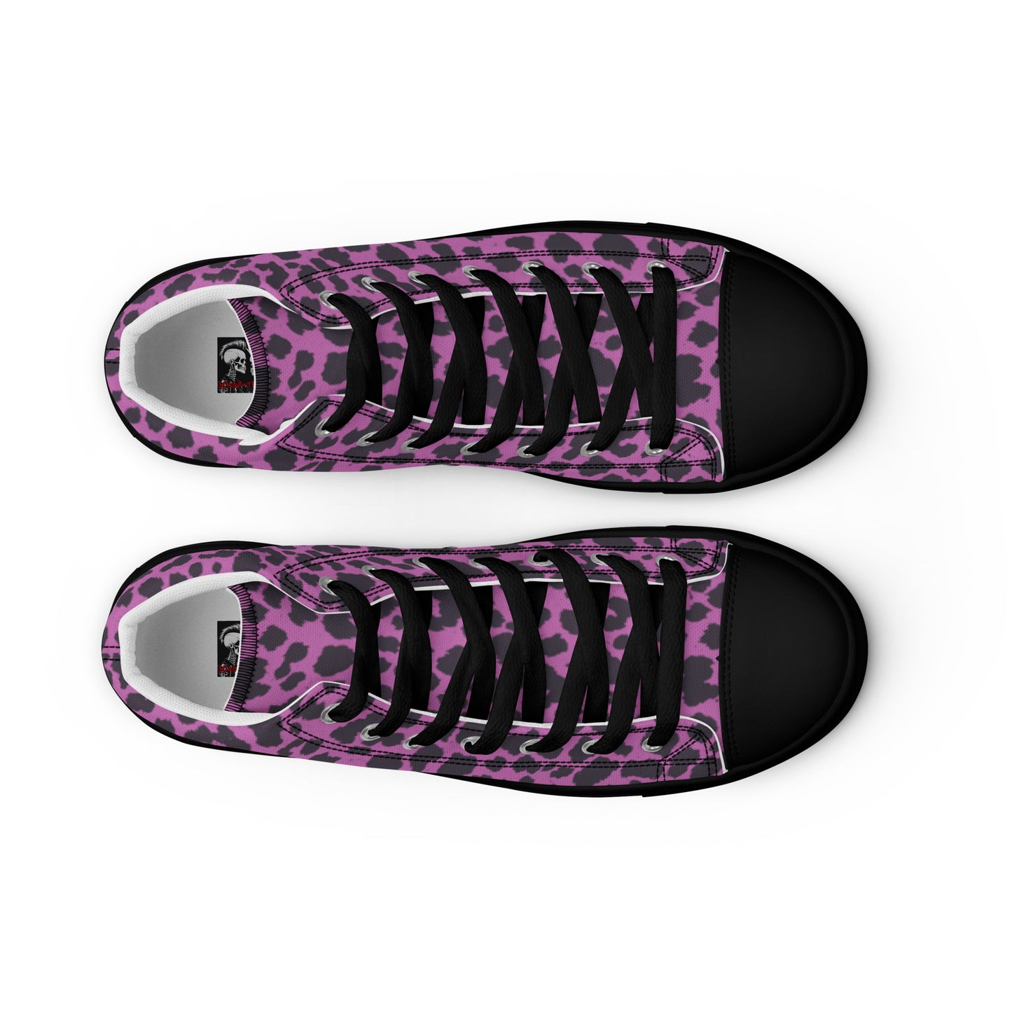 WOMEN'S PINK LEOPARD HIGH TOP CANVAS SHOES
