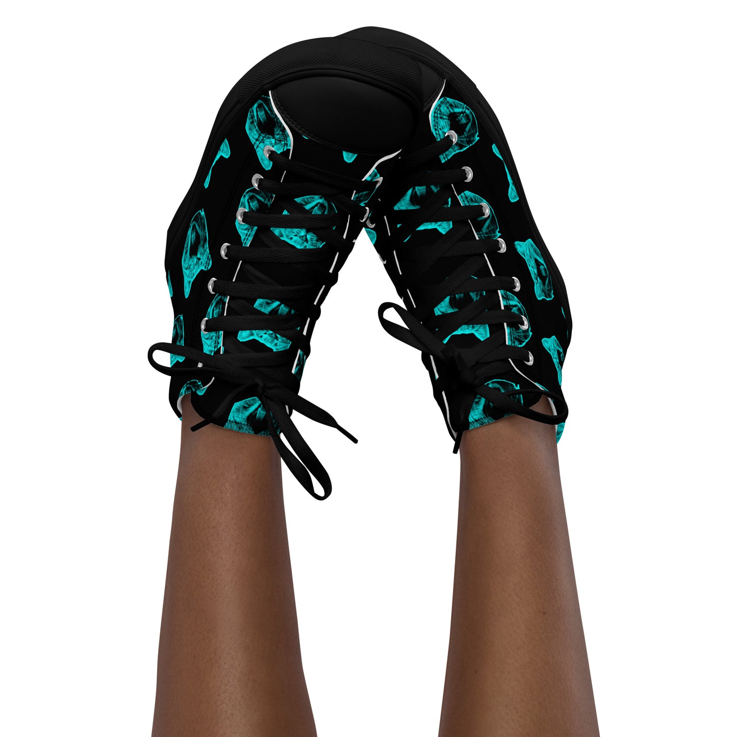 WOMEN'S ELECTRIC BLUE CAT HIGH TOP CANVAS SHOES