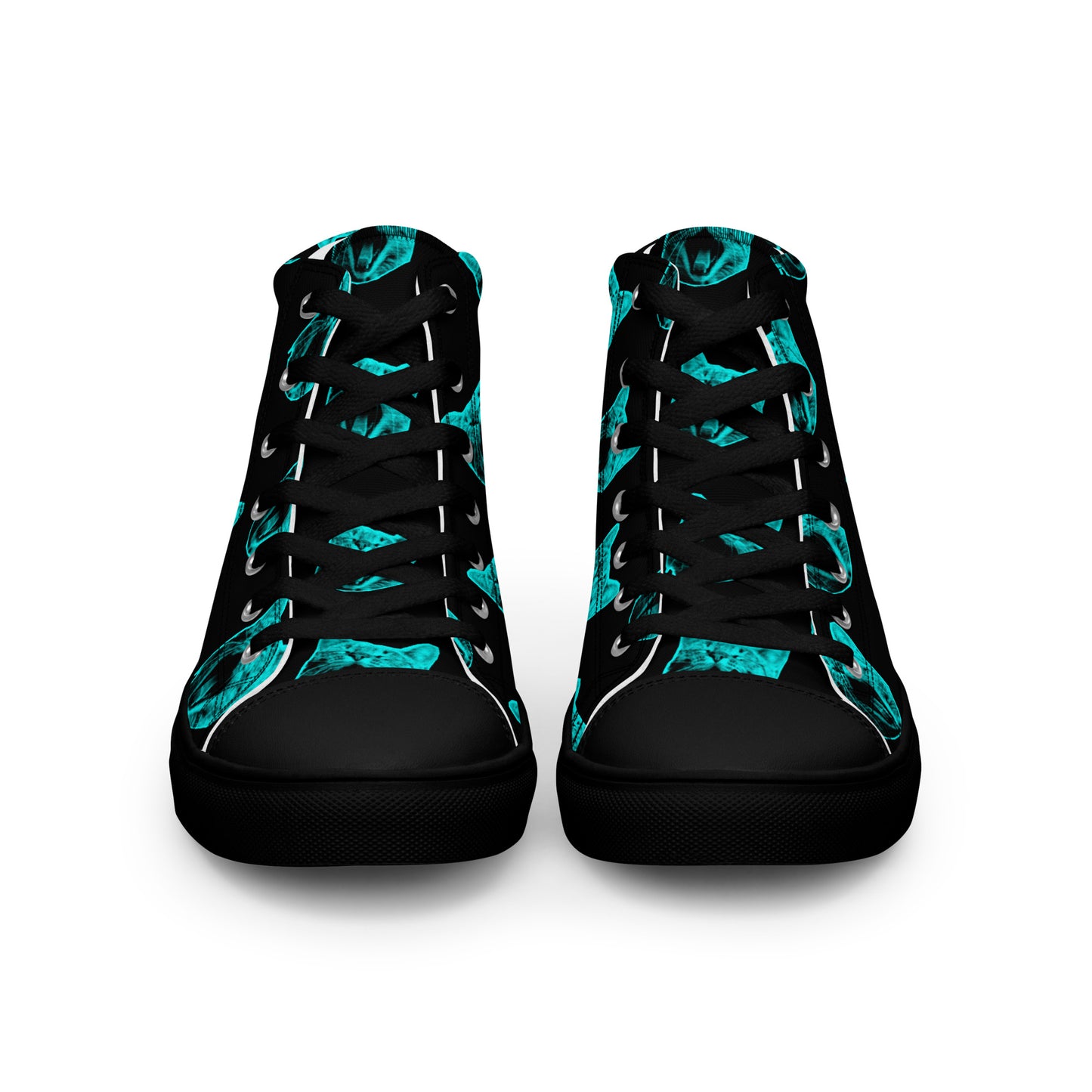 WOMEN'S ELECTRIC BLUE CAT HIGH TOP CANVAS SHOES