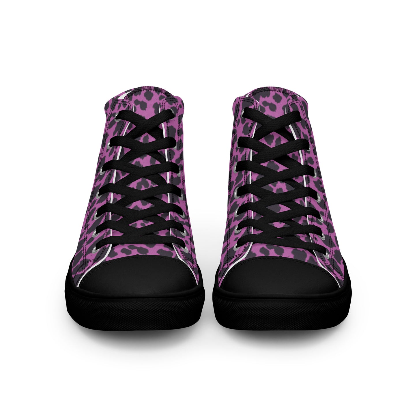 WOMEN'S PINK LEOPARD HIGH TOP CANVAS SHOES