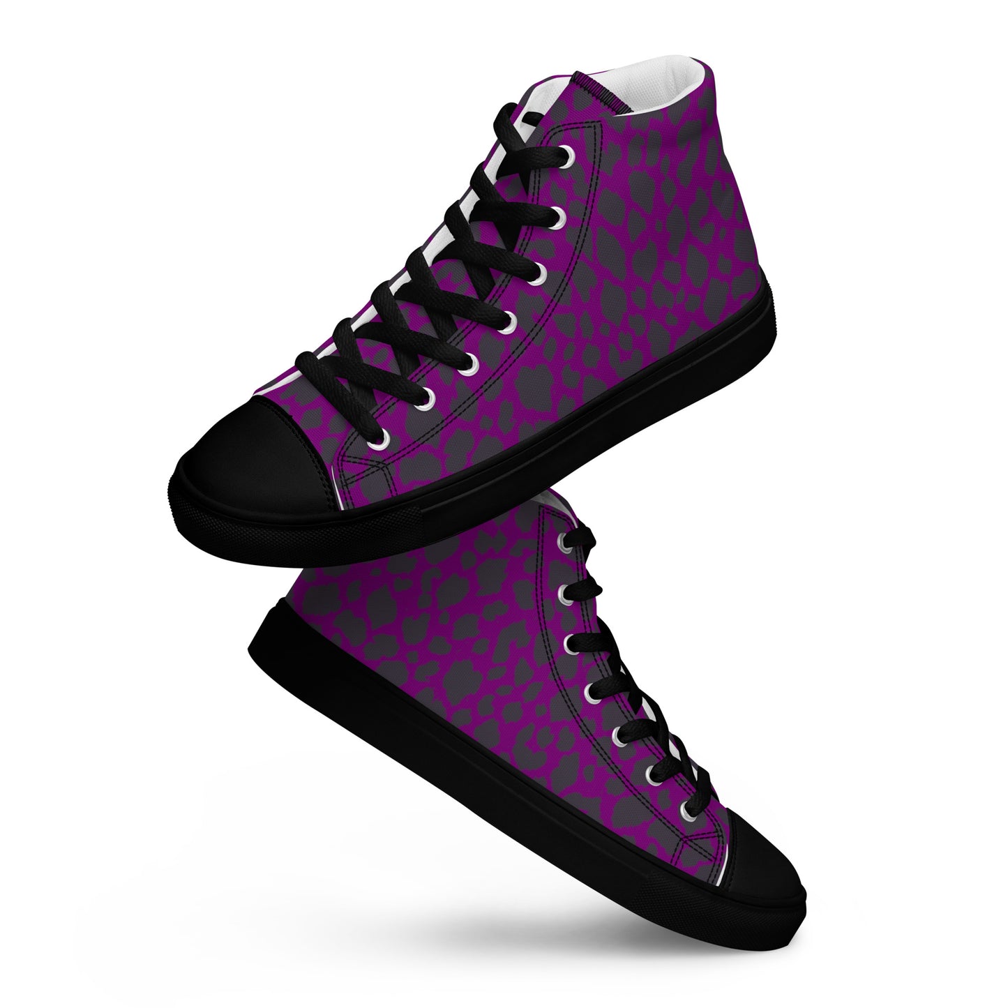 WOMEN'S PURPLE LEOPARD HIGH TOP CANVAS SHOES