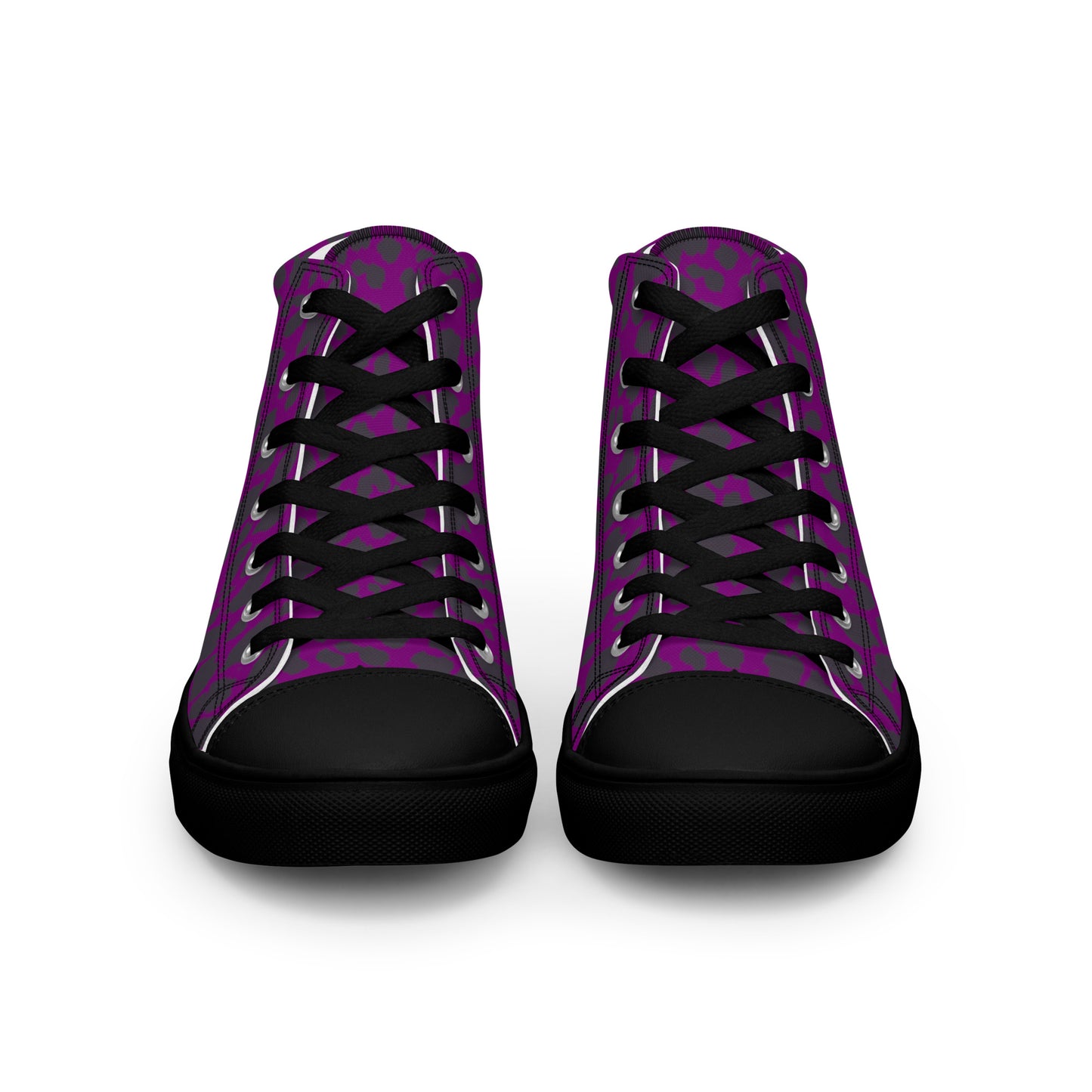 WOMEN'S PURPLE LEOPARD HIGH TOP CANVAS SHOES