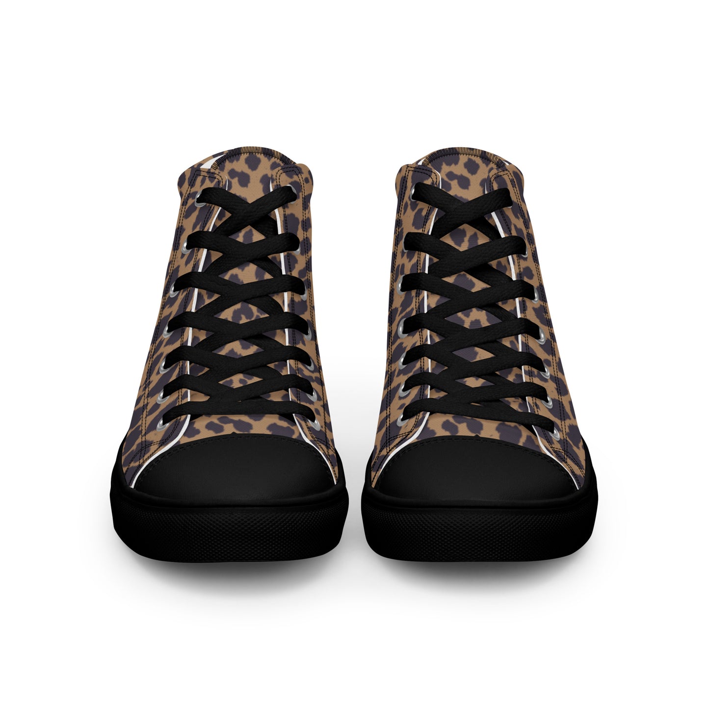 WOMEN'S LEOPARD PRINT HIGH TOP CANVAS SHOES