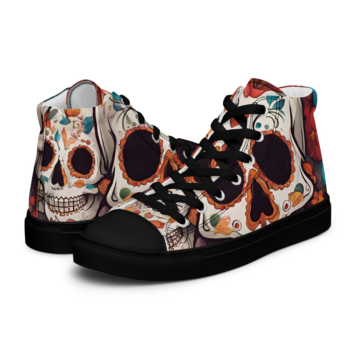 WOMEN'S DIA DE LOS MUERTOS HIGHT TOP CANVAS SHOES