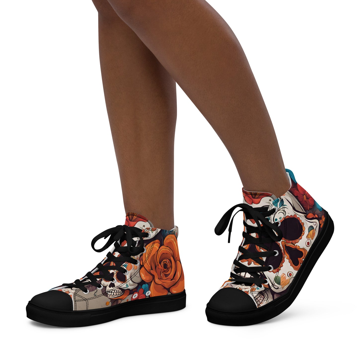 WOMEN'S DIA DE LOS MUERTOS HIGHT TOP CANVAS SHOES