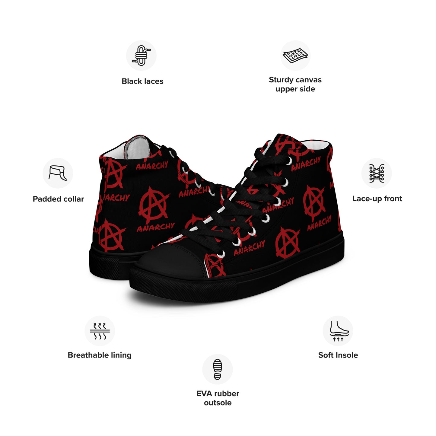 WOMEN'S ANARCHY HIGH TOP CANVAS SHOES