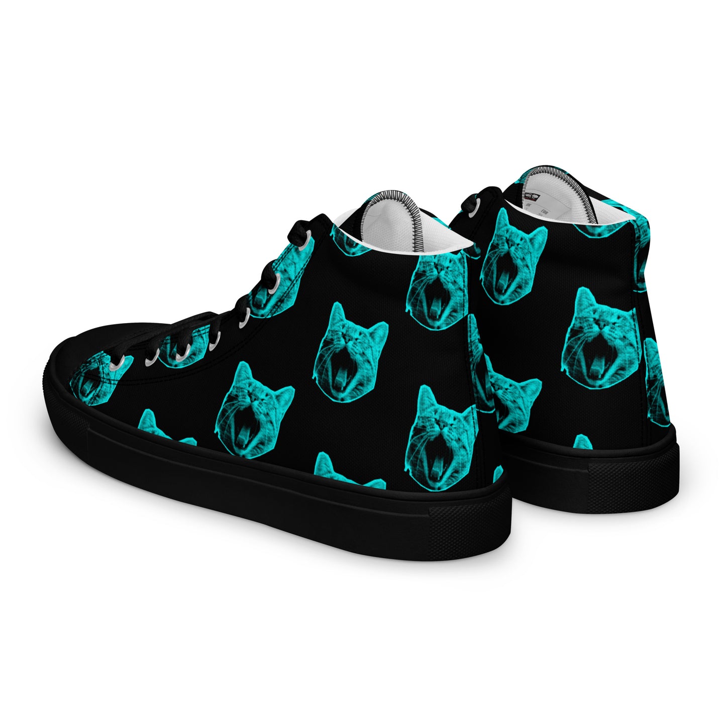 WOMEN'S ELECTRIC BLUE CAT HIGH TOP CANVAS SHOES