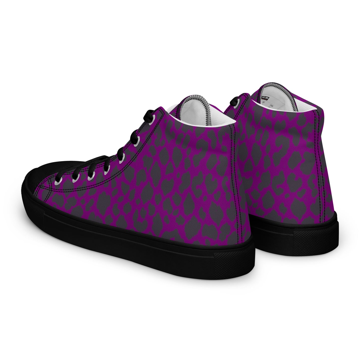 WOMEN'S PURPLE LEOPARD HIGH TOP CANVAS SHOES