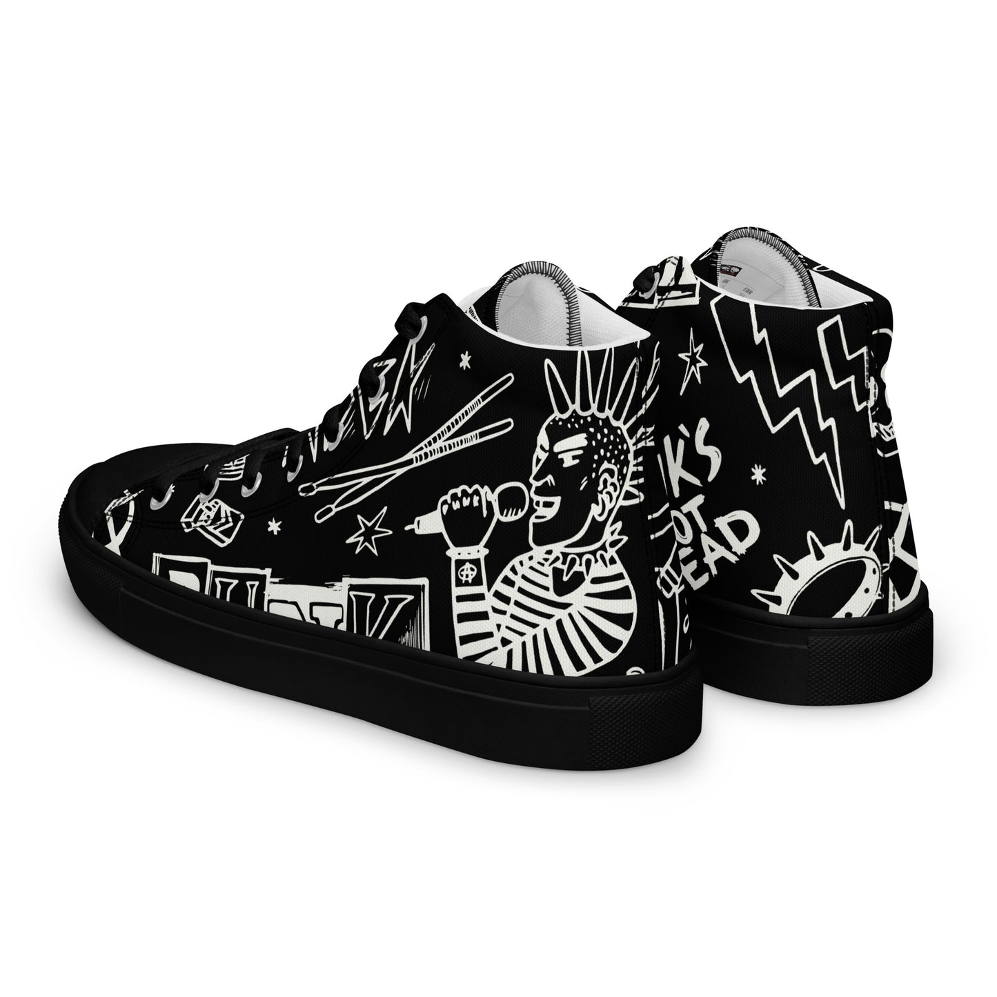 WOMEN'S PUNK'S NOT DEAD HIGH TOP CANVAS SHOES