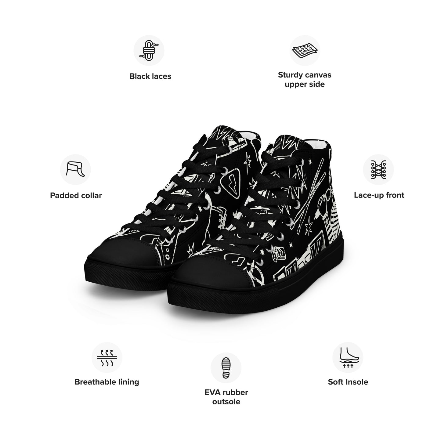 WOMEN'S PUNK'S NOT DEAD HIGH TOP CANVAS SHOES
