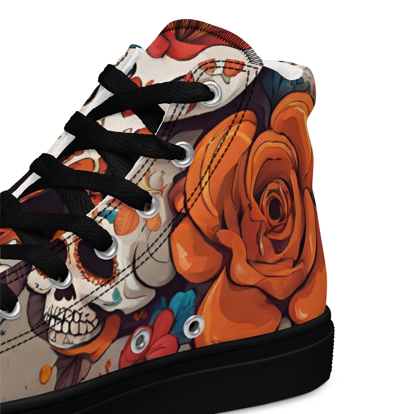 WOMEN'S DIA DE LOS MUERTOS HIGHT TOP CANVAS SHOES