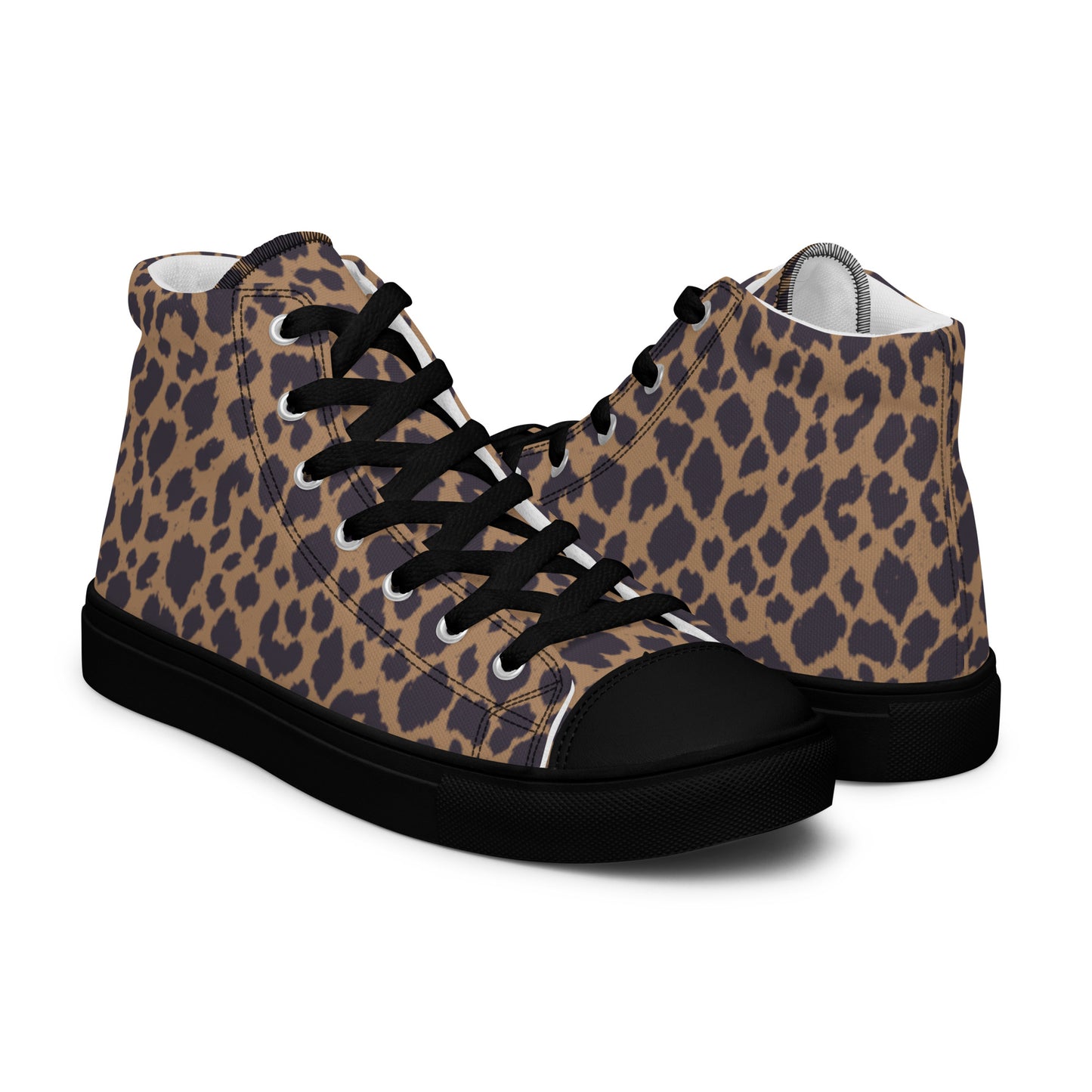 WOMEN'S LEOPARD PRINT HIGH TOP CANVAS SHOES