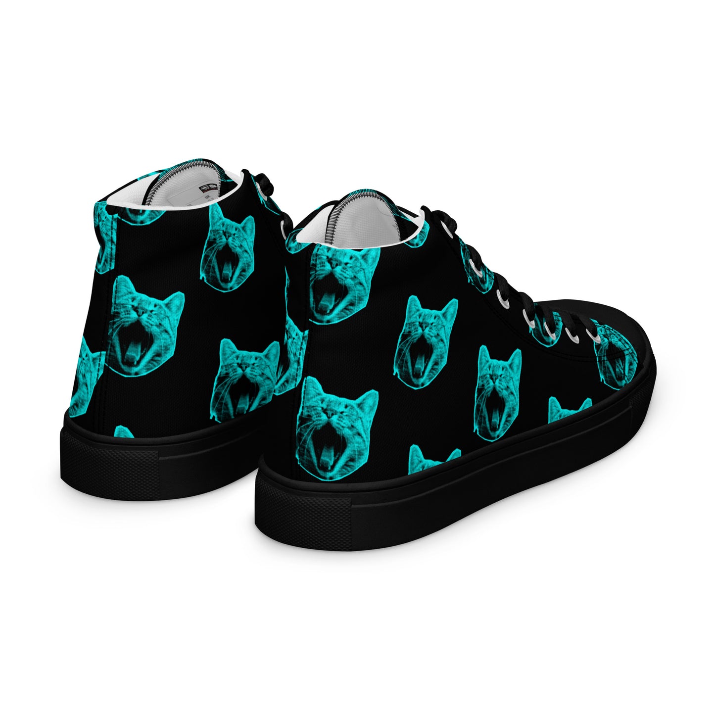 WOMEN'S ELECTRIC BLUE CAT HIGH TOP CANVAS SHOES