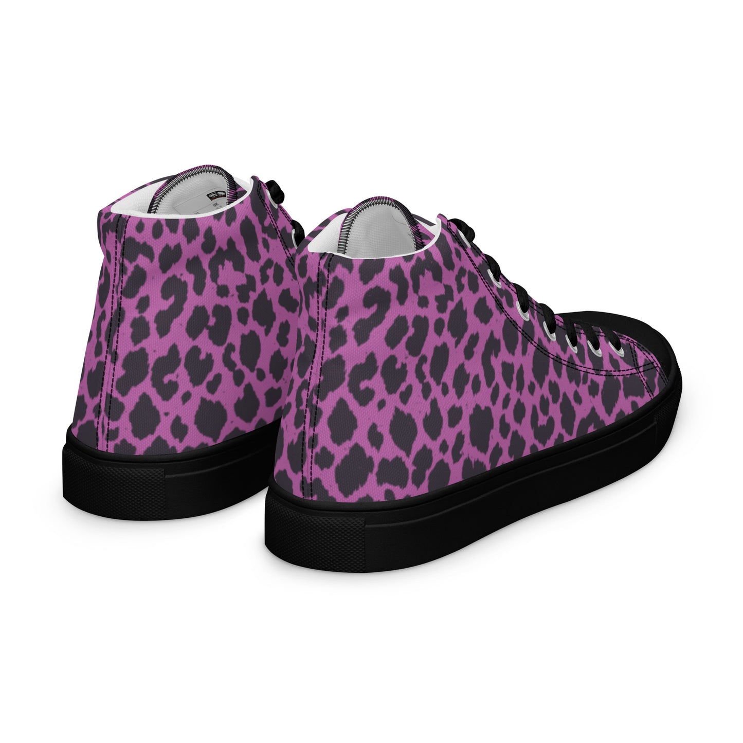 WOMEN'S PINK LEOPARD HIGH TOP CANVAS SHOES