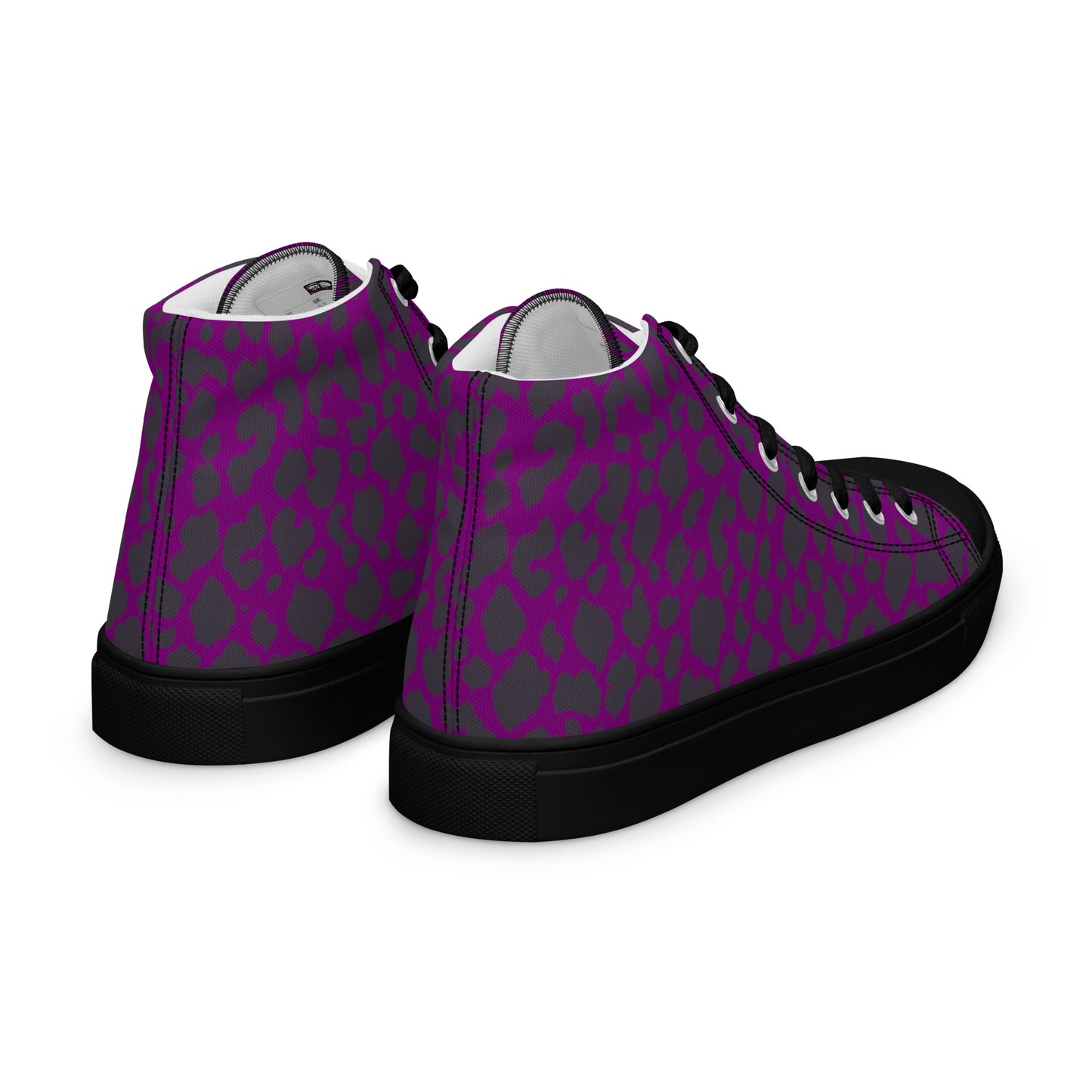 WOMEN'S PURPLE LEOPARD HIGH TOP CANVAS SHOES